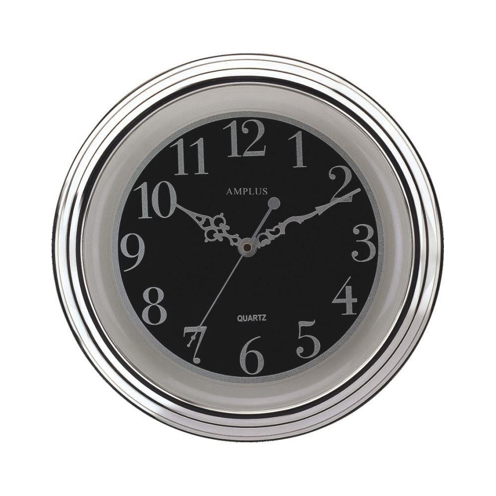 Amplus 12 inch silver wall clock