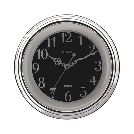 Amplus 12 inch silver wall clock