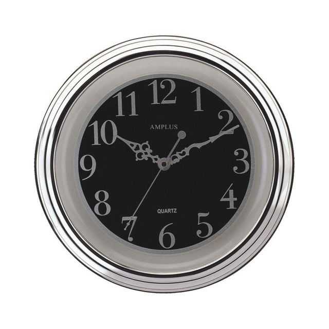 Amplus 12 inch silver wall clock