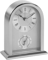 Widdop arched silver mantel clock