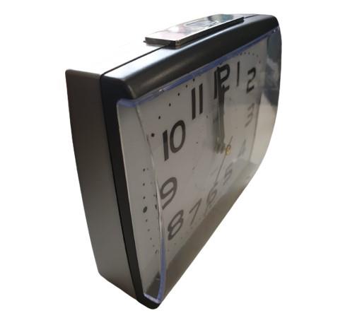 Amplus Large Number Silent Sweep Alarm Clock with Light & Snooze, Glow-in-the-Dark Dial – Graphite