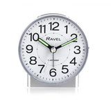 Ravel Round Mid-Size Quartz Bedside Alarm Clock with Snooze, Light and Crescendo Alarm