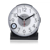 Ravel Large Contemporary Bedside or Mantel Quartz Alarm Clock with LED Superlight – Black