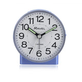 Ravel Round Mid-Size Quartz Bedside Alarm Clock with Snooze, Light and Crescendo Alarm, Blue
