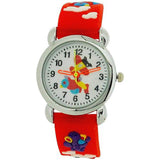 Relda Children's Analogue Watch with 3D Flying Aeroplane Silicone Strap – Quartz Boy's Watch, Red, REL44