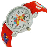 Relda Children's Analogue Watch with 3D Flying Aeroplane Silicone Strap – Quartz Boy's Watch, Red, REL44