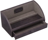 Jacob Jones Charging Valet with Drawer, Phone Charging Station & Key Trays – Brown & Khaki