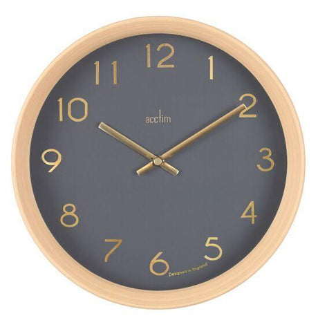 Light wood effect wall clock