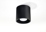 SOLLUX ORBIS 1 Round Black Ceiling Spotlight – Modern Loft Design Aluminium GU10 Light Fitting