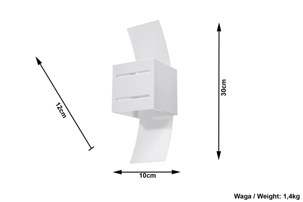 Loreto White Up/Down Square Wall Light, G9