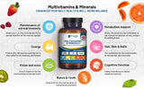 Prowise A-Z Multivitamins & Minerals – 365 Vegan Tablets with 26 Active Vitamins & Minerals, 12-Month Supply