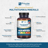Prowise A-Z Multivitamins & Minerals – 365 Vegan Tablets with 26 Active Vitamins & Minerals, 12-Month Supply