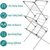 3-Tier Folding Clothes Drying Airer – Lightweight Portable Indoor Laundry Rack with Sturdy Frame