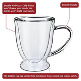 Vinsani Double Wall Glasses Set of 2, Verre Design – Borosilicate Glass Cups for Coffee, Tea and Cocktails
