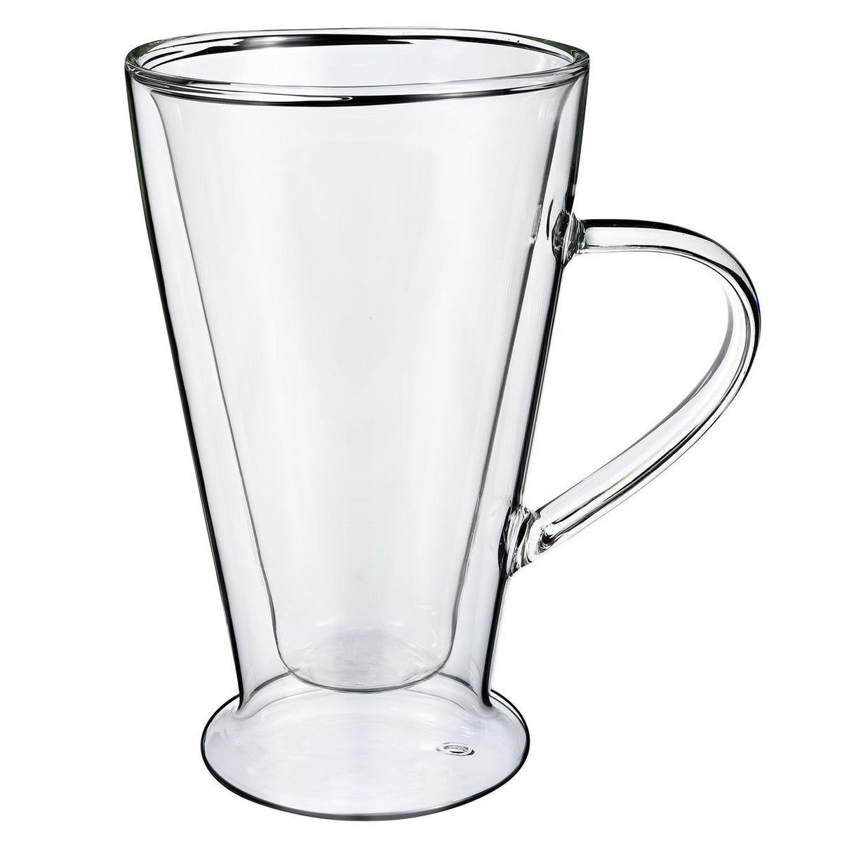 VINSANI CASA Double Wall Glasses, Set of 2 Borosilicate Glass Cups for Hot & Cold Drinks – Clear