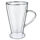 VINSANI CASA Double Wall Glasses, Set of 2 Borosilicate Glass Cups for Hot & Cold Drinks – Clear