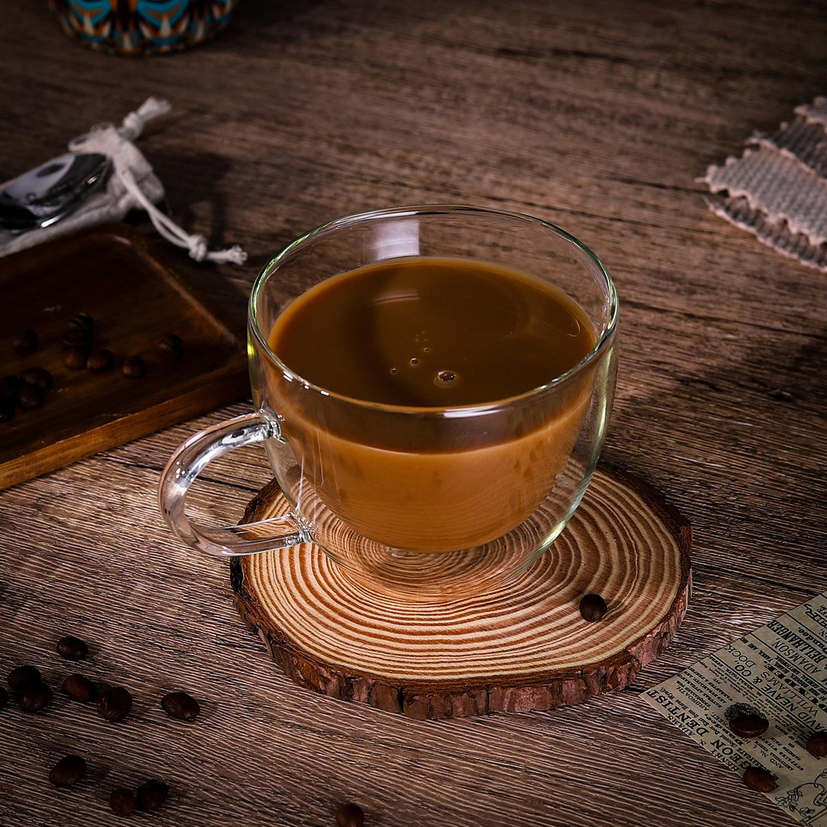 Vinsani Double Wall Glasses Set of 2 – Borosilicate Glass Cups for Hot and Cold Drinks, VASO 290ml
