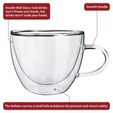 Vinsani Double Wall Glasses Set of 2 – Borosilicate Glass Cups for Hot and Cold Drinks, VASO 290ml