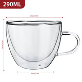 Vinsani Double Wall Glasses Set of 2 – Borosilicate Glass Cups for Hot and Cold Drinks, VASO 290ml