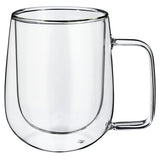Vinsani Koffu Double Wall Glasses, Set of 2, 305ml Borosilicate – Hot and Cold Drinks Cups