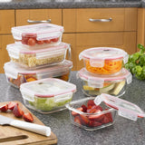 7-piece glass food storage container set