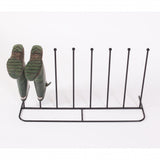 Black Powder Coated Steel Boot Rack, Holds 4 Pairs – Antique Style Metal Welly & Shoe Stand, Indoor & Outdoor