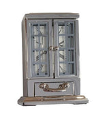 Miniature Rectangle Clock in Silver Plated Solid Brass with Roman Numerals – Vintage Style, IMP40S