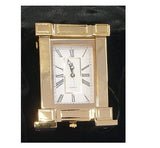Miniature Rectangle French Mantel Clock in Polished Gold Solid Brass (IMP38) – Roman Numeral Design