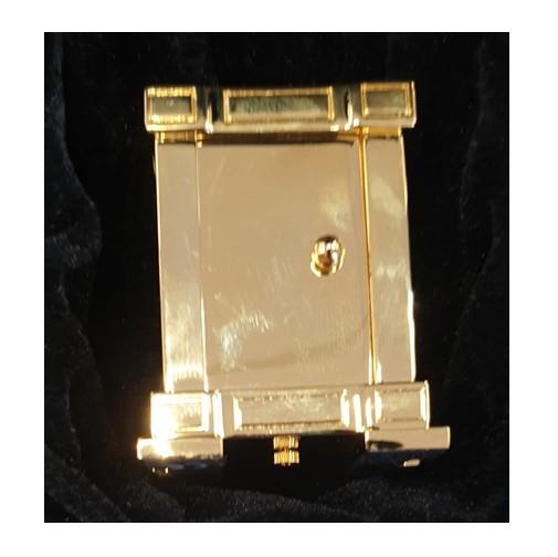 Miniature Rectangle French Mantel Clock in Polished Gold Solid Brass (IMP38) – Roman Numeral Design