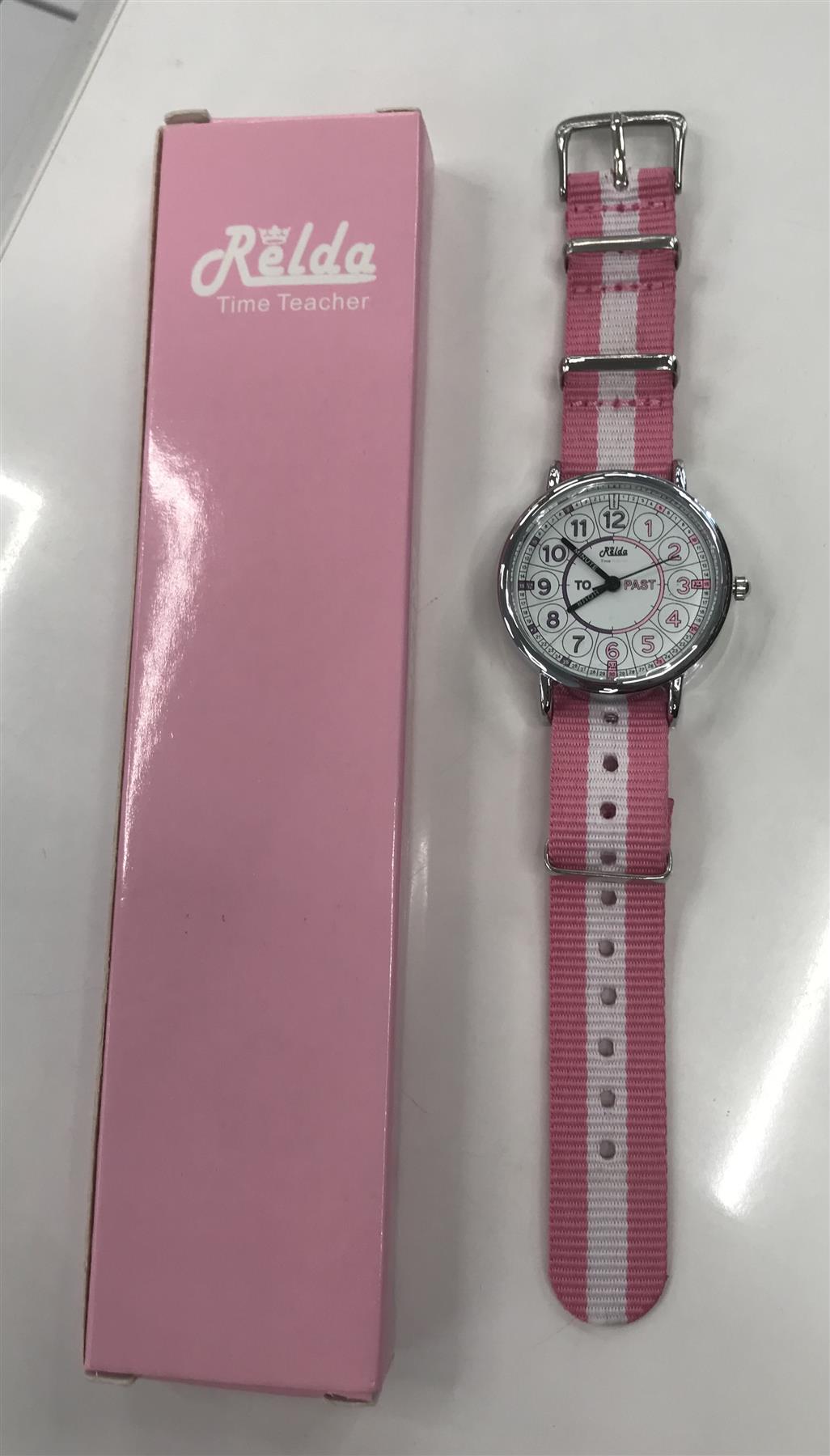 Relda Kids Time Teacher Analogue Watch with Nylon Strap – Easy-Read Children's Wrist Watch