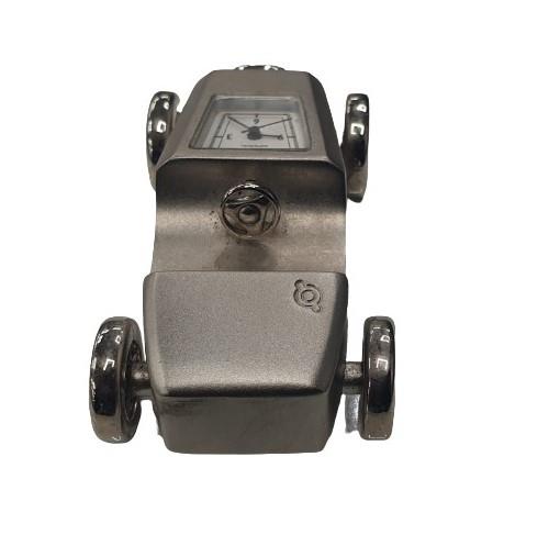 Miniature Car Clock in Silver Plated Solid Brass – Vintage Style Decorative Accessory, IMP66