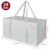 VINSANI 4-Pack Large Moving Bags with Zip Closure & Reinforced Handles – Foldable Storage Bags, Grey