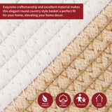 Vinsani Hand-Woven Cotton Rope Laundry Basket, 56 x 35.5cm – Foldable Storage Hamper with Handles