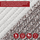 VINSANI Hand-Woven Cotton Rope Laundry Basket, 56 x 35.5cm – Foldable Storage Basket, White & Natural