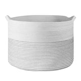 Vinsani Hand-Woven Cotton Rope Laundry Basket, 56 x 35.5cm – Foldable Storage Hamper with Handles