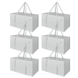 Vinsani 6 Pack Heavy-Duty Moving Bags with Zip and Handles, 50kg Capacity – Storage Organiser, Grey