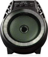 AKAI Vibes 4" LED Bluetooth Party Speaker – Portable Wireless 5W Speaker with Colourful Lights, Black