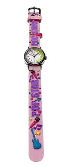 Ravel Girls 3D Cartoon Time Teacher Watch with Numbered Minute Track – Children's Silicone Strap Watch, Pop Star