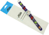 Relda Children's Analogue Watch with Spiders & Web Dial, Purple Silicone Strap – Quartz Kids Watch