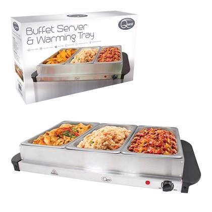 Quest 3-section buffet server and warming plate