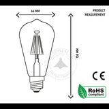 Ledsone 3 Pack E27 Dimmable LED Edison Bulbs, ST64 Amber Glass – 6W Warm White 2700K Vintage Filament