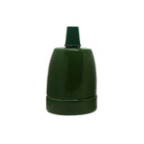 LEDSONE Vintage E27 Porcelain Lamp Holder with Cable Grip – Edison Retro Pendant DIY Accessory, Green