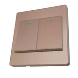 Screwless 1, 2 and 3 Gang Wall Light Switch, UK 86mm Frame – Brushed Gold, Textured Cream or White Finish