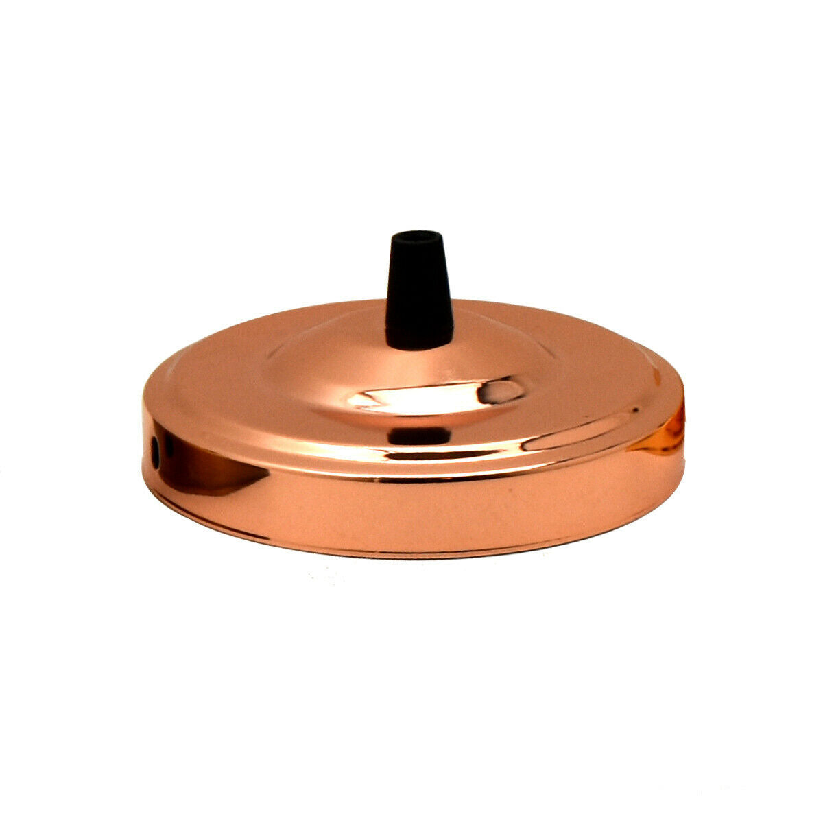 Side Fitting Ceiling Rose, 108mm Diameter Single Outlet – Metal Ceiling Plate with Cord Grip for Chandeliers