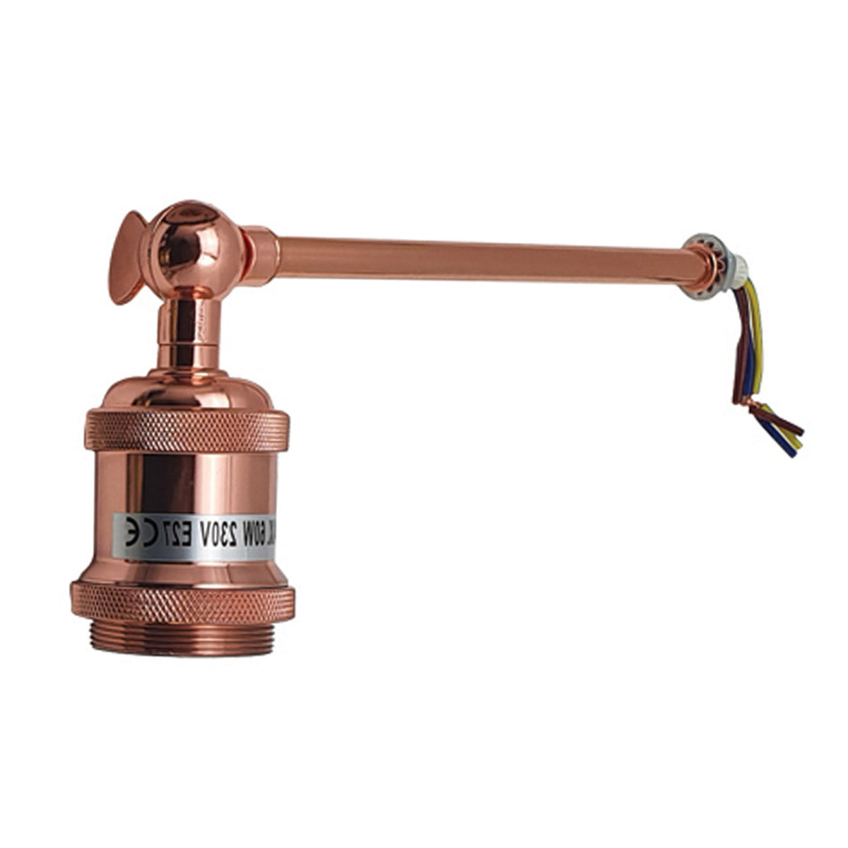 LEDSON Vintage Metal Wall Light with Long Arm & Short Holder – Hardwired E27 Wall Lamp