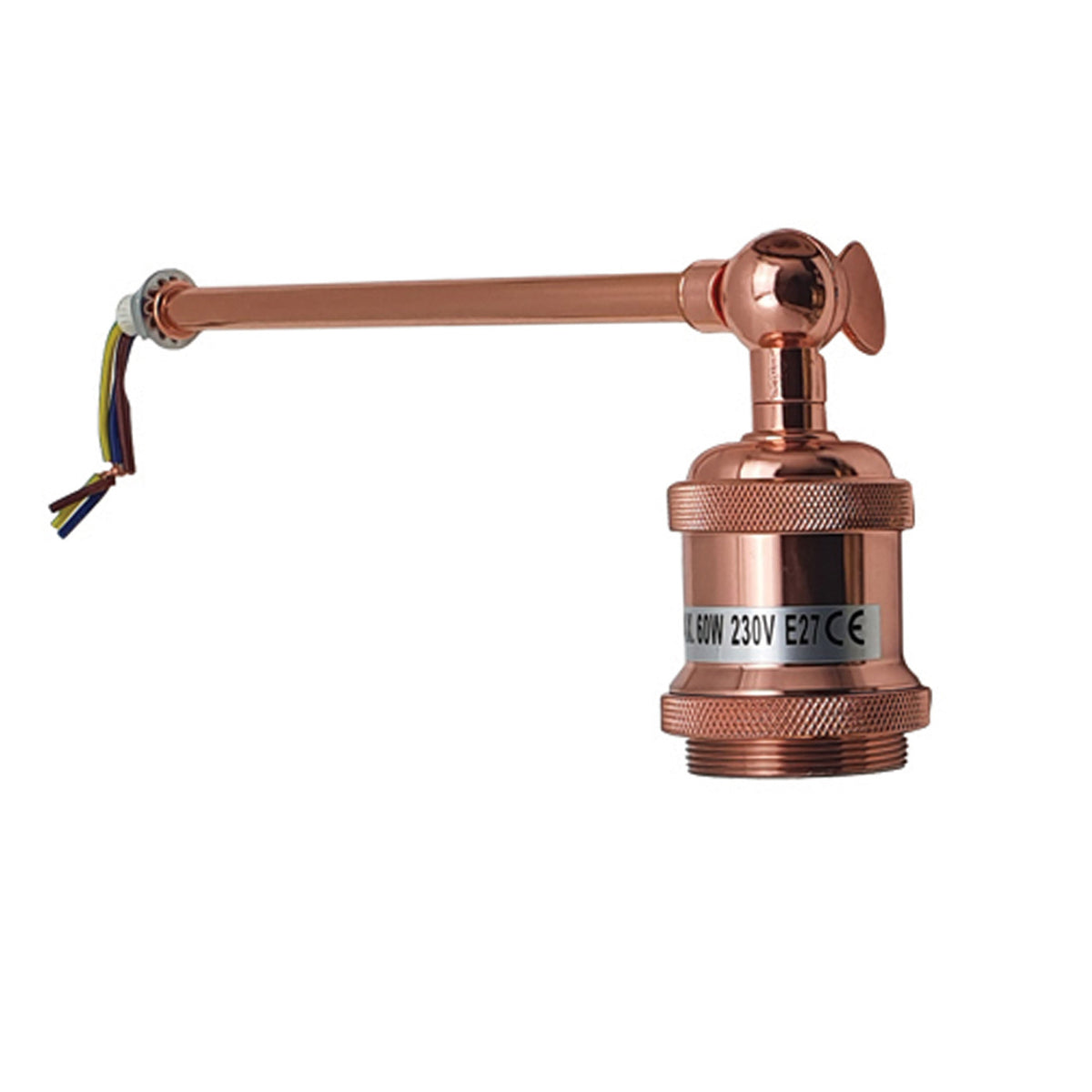 LEDSON Vintage Metal Wall Light with Long Arm & Short Holder – Hardwired E27 Wall Lamp