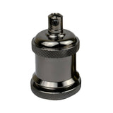 Black E27 Metal Lamp Holder for Vintage Edison Filament Bulbs – Aluminium Screw-On Bulb Socket, Antique Style