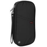 Vinsani Deluxe RFID Passport Holder with Card Slots & Zip Pocket – Travel Document Organiser, Black