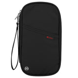 Vinsani Deluxe RFID Passport Holder with Card Slots & Zip Pocket – Travel Document Organiser, Black