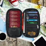 VINSANI Deluxe Passport & Travel Document Organiser with Card Slots & Zip – Navy Blue